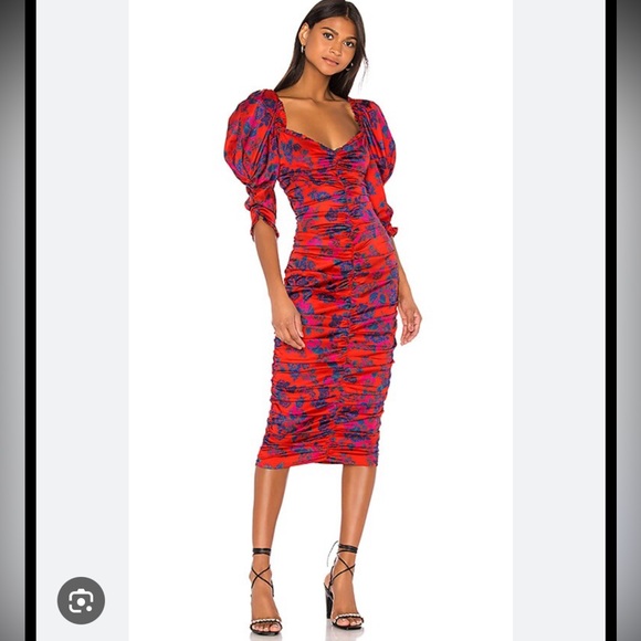 For Love and Lemons Monet Floral Midi Dress - Floral - Picture 6 of 9